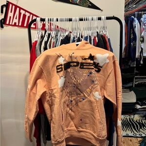 Spider Hoodie Peach Graphic Hoodie with